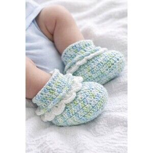 shoes 0 To 3 Months New Girls Leia Allen Booties Hand Made crocheted warm Baby